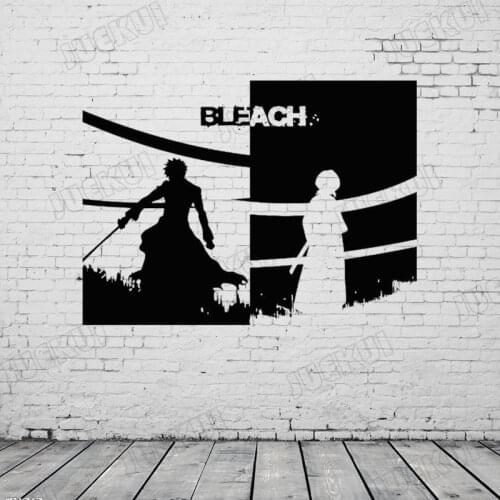 Bleach Cartoon Characters Removable Wall Sticker for Boys Bedroom Art Decor Vinyl Wall Decals Living Room Hobby Stickers SA70