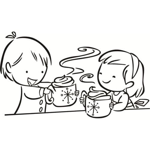 Drinking Tea Transparent Silicone Clear Rubber Stamp Sheet Cling Scrapbooking DIY Cute Pattern Photo Album PaperCard Decor Stamp