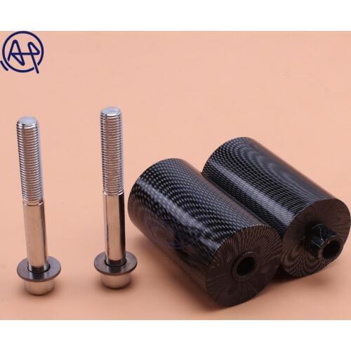 For Yamaha YZF 600 600R Thundercat 96-07 Delrin Frame Slider Anti Crash Frame Falling Protectors Parts Caps Black/Carbon Fibre