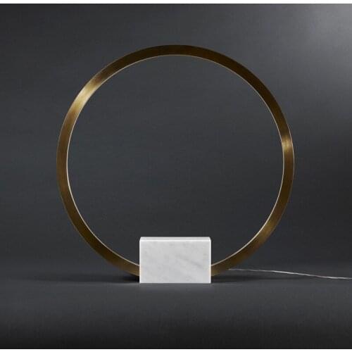 Modern Marble Table Lamp For Indoor Living Room Bedroom Bedside Study Room Golden Circle Desk Lamp