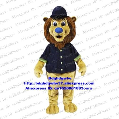 Light Yellow Long Fur Sport Lion Mascot Costume Adult Cartoon Character Suit Professional Stage Magic Business Advocacy zx2804