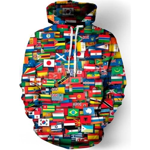 Flags of All Countries of The World Collage 3D All Over Printed Sweatshirts Hoodies Vacation Streetwear Casual Unisex Clothing