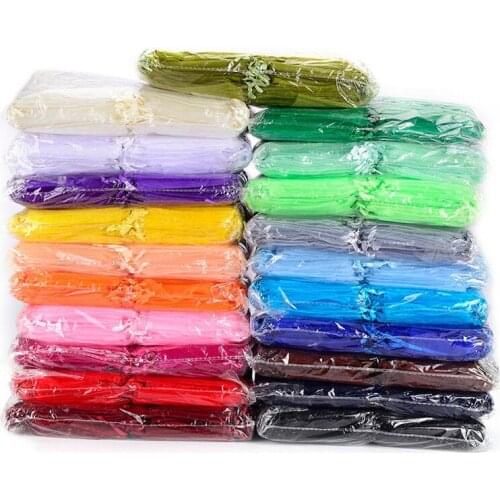 100Pcs 13x18cm Mixed Organza Bags Wedding Party Decoration Drawable Packaging Bags Jewelry Candy Organza Bags & Pouches