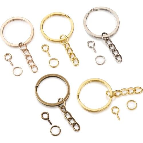 360Pcs Metal Split Keychain Ring Parts with Open Jump Ring Connector Screw Eye Pins for DIY Jewelry Crafts Making