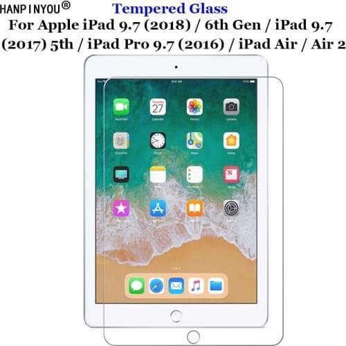 For Apple iPad 9.7 (2018) (2017) 5th / iPad Pro 9.7 (2016) Air Air2 Tempered Glass 9H 2.5D Premium Screen Protector Film