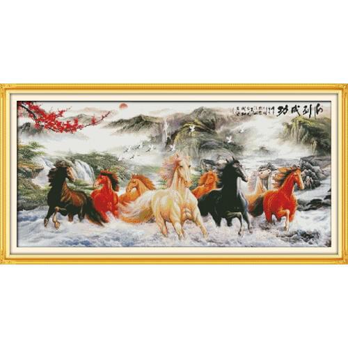 Everlasting Love Wishing You Every success(8) Chinese Cross Stitch Kits Ecological Cotton Stamped DIY Gift New Year Decorations