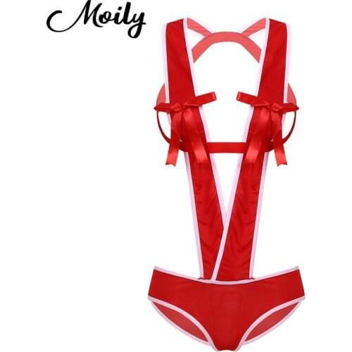 Hot Sale Halloween Women Sexy Christmas Party Costumes Women Hollow Out Thong Bodysuit Sleepwear Porno Sexy Club Party Nightwear