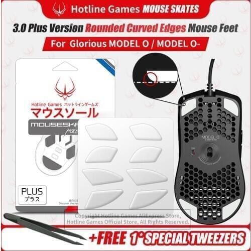 Holtine Games 3.0Plus Rounded Curved Edges Mouse Skates for Glorious Model O / Model O- Gaming Mouse feet pad Replacement,0.8mm