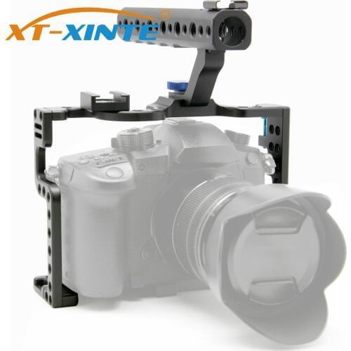 Camera Cage Handle Grip for Panasonic Lumix GH5 / GH5s Protective Case Mirrorless System Cam Mounting Bracket Aluminum with Top