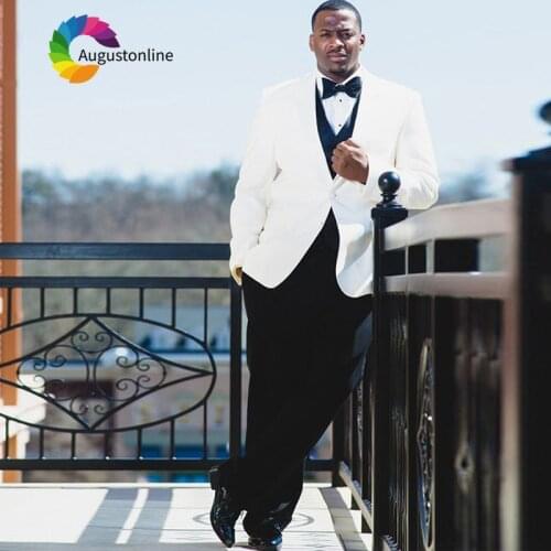 Tailored White Men Suits For Wedding Bridegroom Groom Wear Prom Slim Fit Formal Blazer Custom Tuxedos Best Man Jacket+Pants+Vest