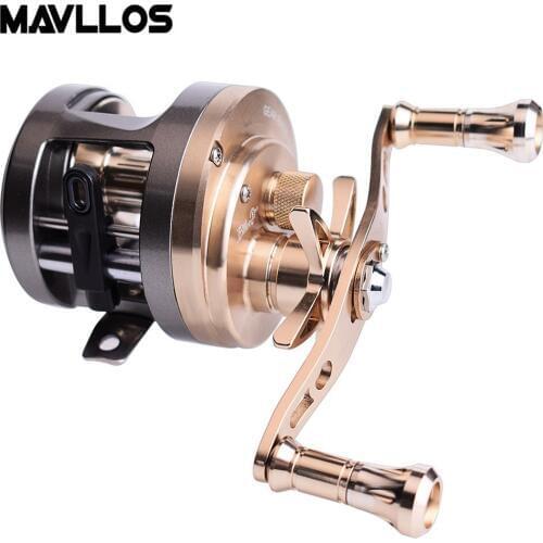 Mavllos Metal Round Baitcasting Reel Left Right Hand High Ratio 7.0:1 / 6.0:1 Saltwater Bait Cast Drum Fishing Reel Lure Fishing