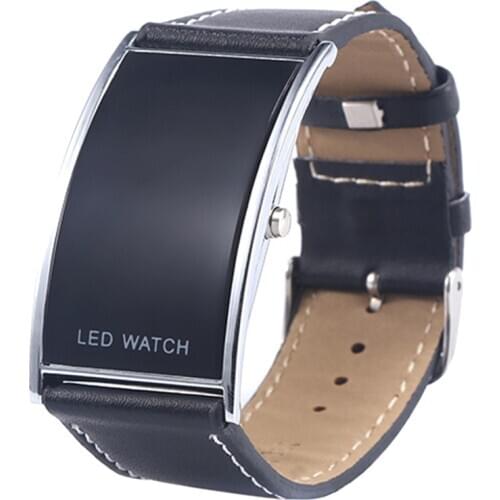 Men Sport Watch Mens Womens LED Digital Date Rectangle Dial Faux Leather Strap Electronics Wrist Watch Relojes Modern Watches