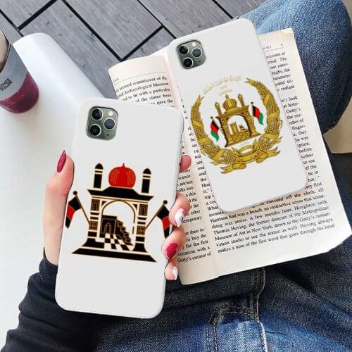 Afgha Flag Phone Case Candy Color for iPhone 6 6S 7 8 11 12 XS X SE 2020 XR mini pro Plus MAX soft TPU mobile bags coque shell