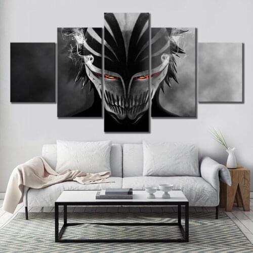 Wall Art Home Decor HD 5 Pieces Kurosaki Ichigo Bleach Picture Canvas Print Poster Modular Picture Artwork Frame For Living Room