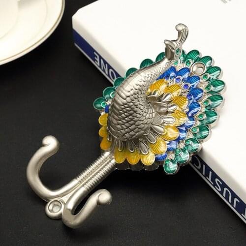 Peacock Curtain Hook Wall Hook Wall Hook Colorful Peacock Hook Curtain Accessories Multi-Purpose Hooks Holder Home Decoration
