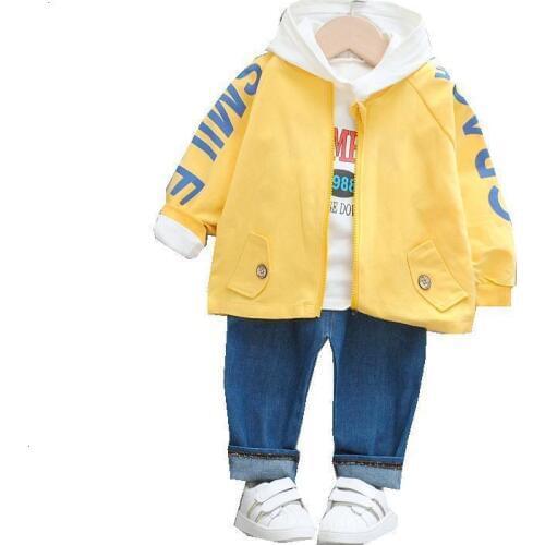New Autumn Toddler Boys Clothes Suits Baby Kids Clothing Children Letter Coat Hooded T Shirt Pants 3Pcs/Sets Infant Tracksuits