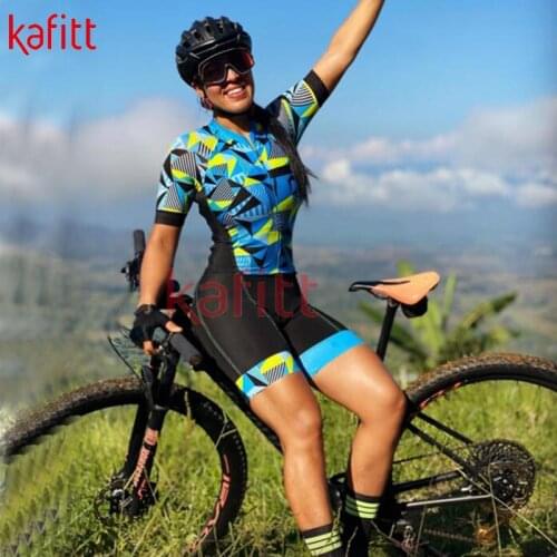 Kafitt summer new breathable cycling jersey jumpsuit womens sweatshirt suit short-sleeved top womens cycling blouse overalls