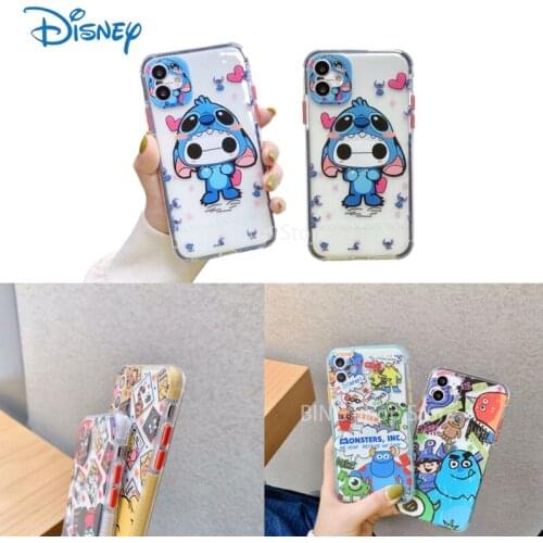 Disney Stitch Transparent Mobile Phone Protection Soft Shell Non-slip Wear-resistant Silicone for Iphone 7 8Plus Xr 11 12 Promax