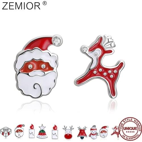 Earrings For Women Multicolor Christmas Asymmetry Cute Zinc Alloy Stud Earring Fashion Jewelry Hot Selling Party Finet Gift New