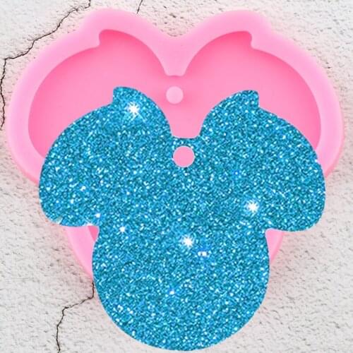 Disney Mickey Head Silicone Mold Keychain Epoxy Resin Molds Phone Grip Badge Reel Mould Pendant Necklace Jewelry Making Moulds