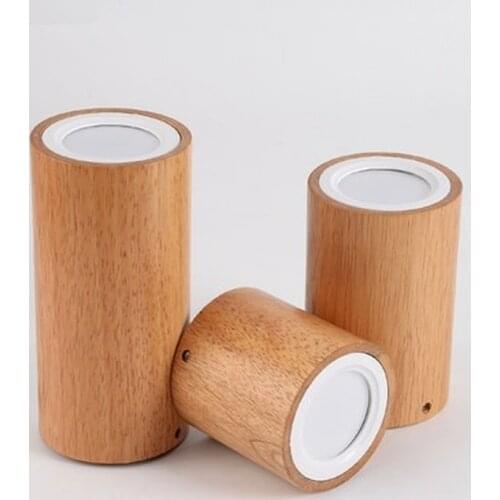 Modern LED Ceiling Lights For Corridor Small Round Wooden Ceiling Lamp Modern Square Luminaire Cuboid Wood Lightings