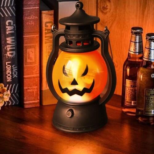 Pumpkin Skull LED Hanging Night Light Pony Lantern Halloween Decoration Creative Holiday Bar Party Light LED Oil Lamp Prop