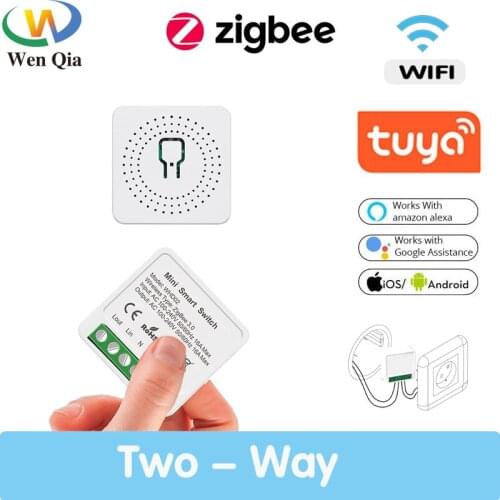 Tuya Zigbee Smart Light Switch Wifi Smart Life App Plastic Mini Home Automation Modules 2 Way Control with Alexa Google Home