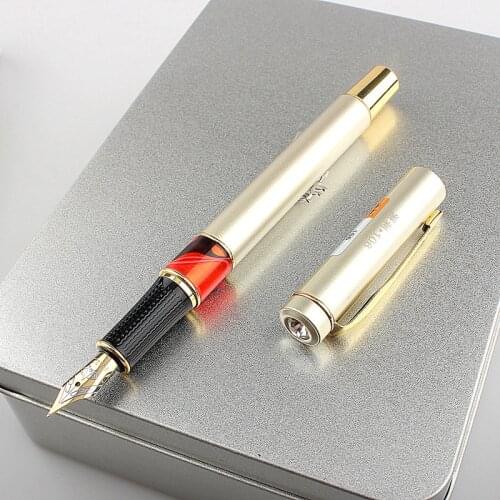 High Quality Metal Acrylic Fountain Pen Luxury Diamond Office Business Writing Ink Pens 0.5 Nib School Stationery Gifts Supplies