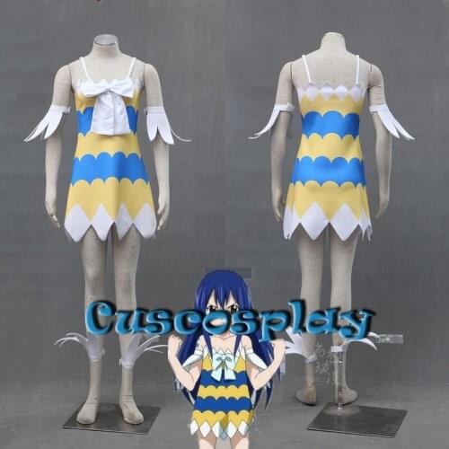 Anime Fairy Tail Wendy Marvell Girl women Dress Cosplay Costume halloween christmas costumes for adults kids