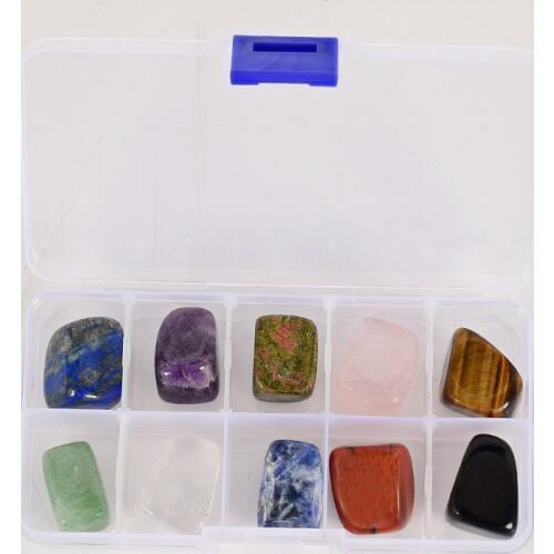10 piece/set big size Natural Chakra Tumbled Stone bulk Gemstone Rock Mineral Crystal polish Healing Stone for feng shui decor
