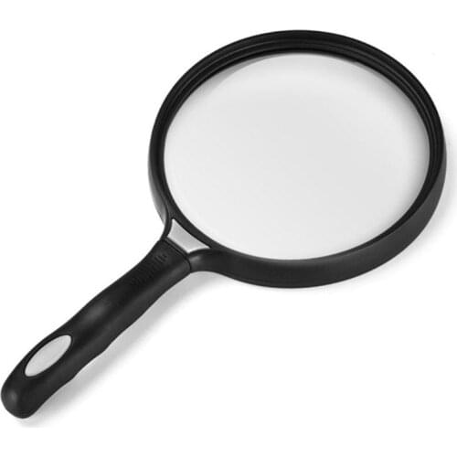 130mm Large Lens Handheld Magnifier 2.5X Reading Newspaper Map Magnifying Glass Ergonomic Handle Loupe