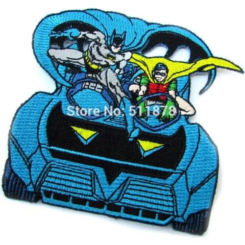 3.5" and Robin Figures in the Batmobile TV Movie Uniform punk rockabilly applique iron on patch