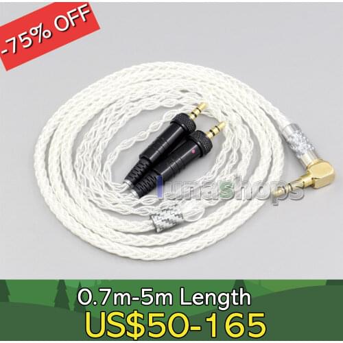 4.4mm XLR 2.5mm 3.5mm 99% Pure Silver 8 Core Earphone Cable For Sony MDR-Z1R MDR-Z7 MDR-Z7M2 With Screw To Fix LN006777