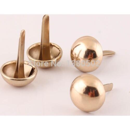 50pcs/lot 12*20mm Gold Color Round Shape metal Stud Brads Scrapbook Card making Scrapbooking Rivets