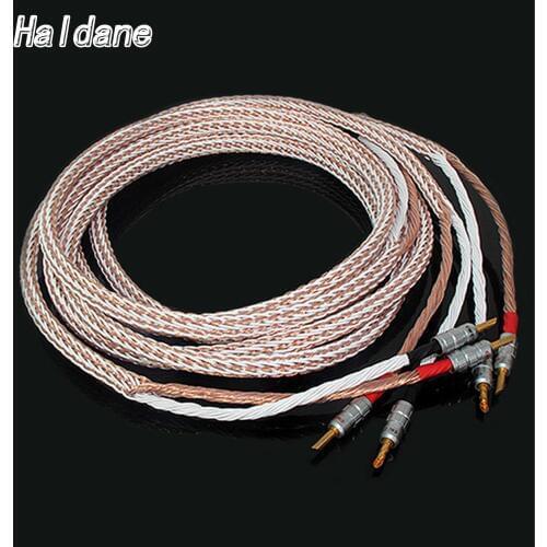 Haldane Pair HIFI 7N Single crystal copper Signal Line Banana Plug Amplifier Speaker Audio Cable With BFA Banana Jack