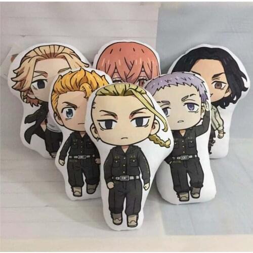 Anime Tokyo Revengers Stuffed Pillow Doll Toy Manjiro Ken Takemichi Hinata Atsushi Plush Pendant Kids Gift Bag Decoration