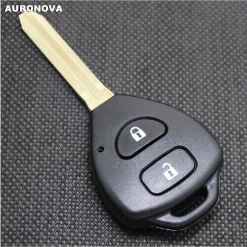 AURONOVA New Replace Original Key Shell for Toyota Camry Corolla RAV4 Reiz 2 Buttons Toy43 Blade Replace Remote Car Key Case