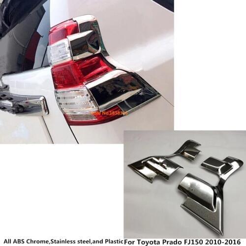 Car ABS Chrome cover trim back tail rear light lamp frame part For Toyota Prado FJ150 2010 2011 2012 2013 2014 2015 2016 4pcs