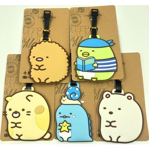 IVYYE Sumikko gurashi Anime Travel Accessories Luggage Tag Suitcase ID Address Portable Tags Baggage Labels Gift New