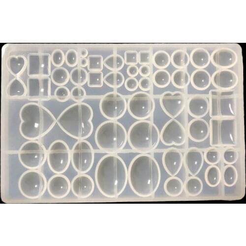 Large DIY Crystal Silicone Mold oval Round Eariings Necklace Pendant Mould Jewelry Making Epoxy Resin UV Resin