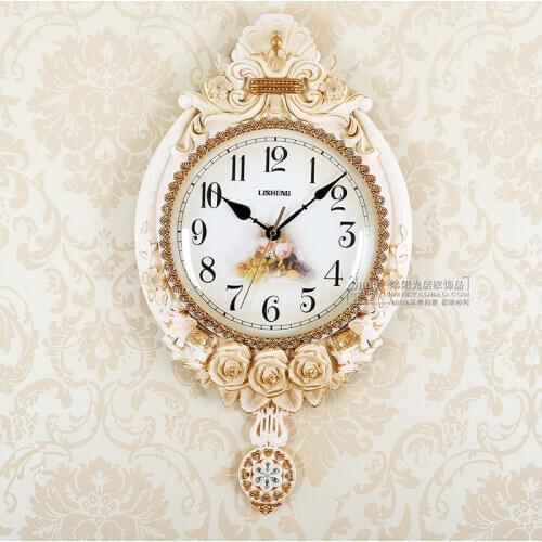 Large Simple Wall Clock European Style Pendulum Living Room Silent Wall Clock Kitchen Vintage Home Decor Horloge Murale JJ60WC