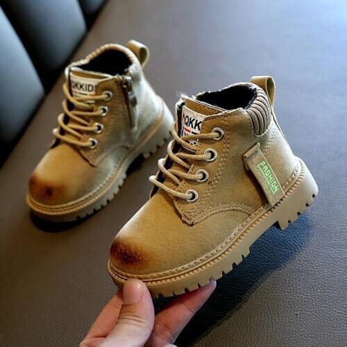 Brand Autumn Winter Boys Matin Boots Childrens Plush Warm Outdoor Waterproof Durable Boots Toddler Kids Anti-slip Shoes 3 Color