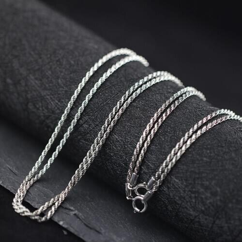 Thai Silver 925 Sterling Silver Rope Chains Necklaces Fit For Pendant Charm For Women Men Luxury S925 Jewelry Gift