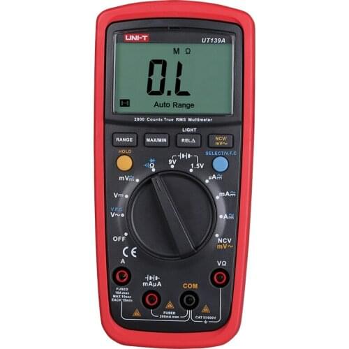 Uni-t UT139A True RMS Digital Multimeter AC DC Voltage Current meter Ohm Capacitance Tester