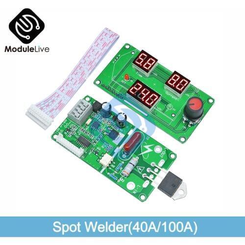 Digital LCD Single Pulse Encoder Spot Welder Machine Time Control Digital Tube Weld Welding Module Board 40A/100A Red
