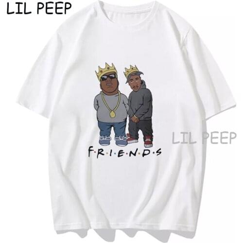 2pac biggie smalls friends shirt hip hop T-shirt Funny T Shirt Men Woman 100% Cotton Summer Tshirt streetwear Top Harajuku style