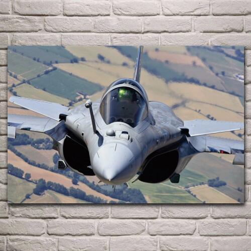 Beautiful aircraft rafale fighter dassault living room decor home wall art decor wood frame fabric poster KL605