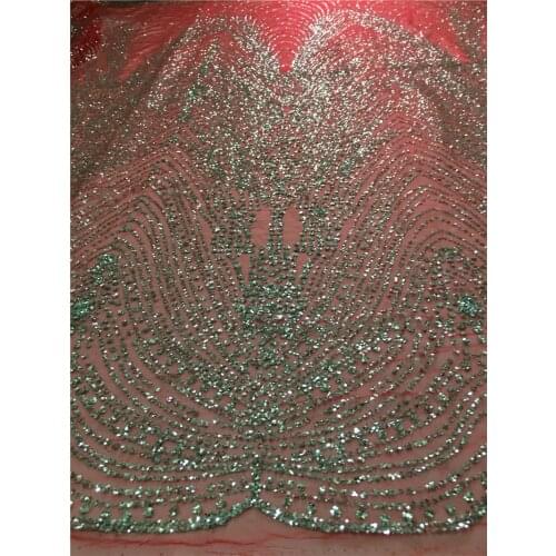 Red Mesh Silver glitter Shiny Glued Print Glitter Tulle Mesh Lace Fabric for Sawing / Evening Dress/Stage Decoration JRB-102307