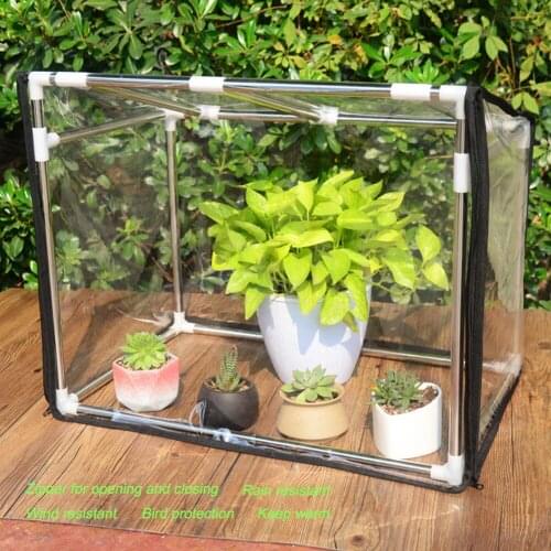 Family Balcony Small Plant Greenhouse Plant Canopy Cover Rainproof Garden Greenhouse Stainless Steel Frame Insulation Shed Cover