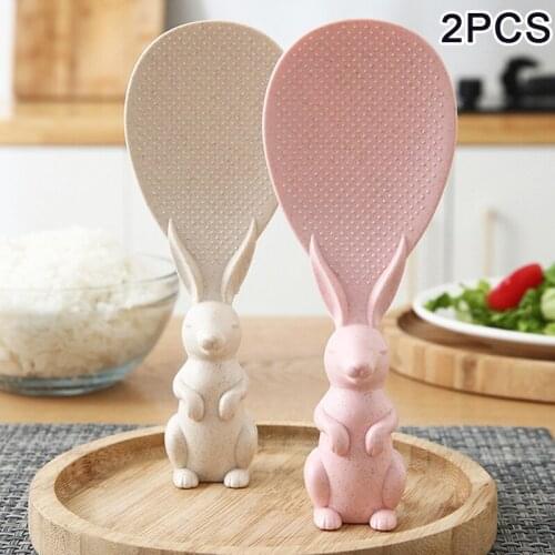 Wheat Straw Rabbit Spoon Can Stand Up Rabbit Rice Shovel Rice Cooker Rice Spoon Creative Non-stick Rice Cartoon Rice Spoon